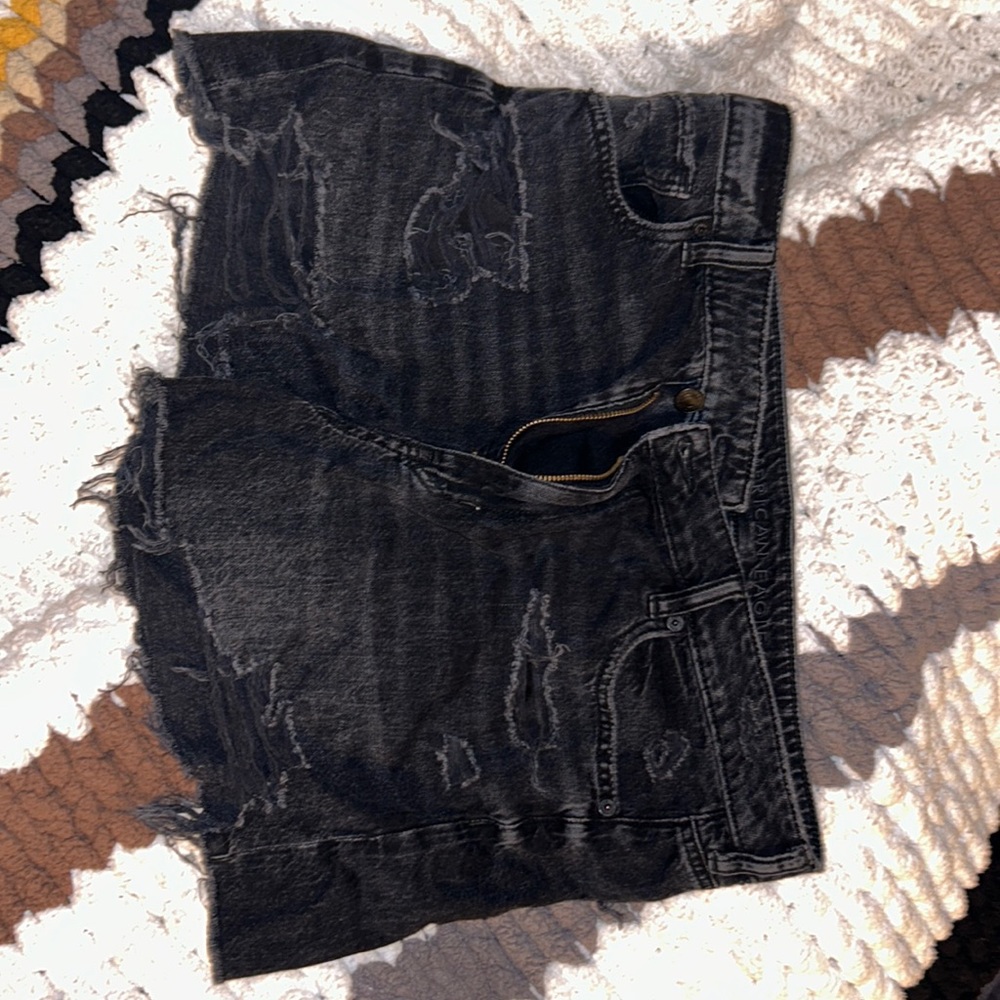 AE Distressed Mom Shorts They are crossed at the waist Only worn a couple times